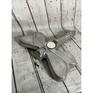 Large Pewter Dragonfly Candle Holder Home Decor